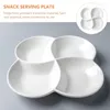 Plates Ring Tray Jewelry Four Compartment Fruit Plate Candies Container Multi-grid Holder White Melamine Desktop Candy Design Snack