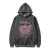 24 New5555555 spindelhoodies designer lila hoodie mens unga thug kvinnor hoppare lyxiga hip hop streetwear pullover bomullsbrev Lång ärmhuvjacka