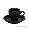 Mugs 80ml Black Espresso Mug Suit Professional Bone China Coffee Cup And Plate Set Italian Latte Coffe Milk Tea Tumbler Drop 230817