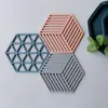 Table Runner 4PCS Hollow Set Hexagon Milk Coffee Cup Silicone Mat Heat-Insulated Non Slip Bowl Drink Placemat For Dining