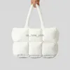Totes de grande capacidade Mulher de inverno abaixo de algodão compras fofas de bolsas laterais de ombro bolsas de bolsas de bolsa de bolsa à prova d'água para mulheres HKD230818