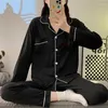 Frauen Nachtwäsche Fdfklak Koreanische Pyjama Set Langladel -Langarm -Hemd Hose Anzug Frühling Herbst Home Clothes Loungewear Schlaf Pijamas