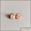 Stud Fashion Drusy Druzy Boucles d'oreilles Gold plaqué carré d'eau de pierre de pierre de pierre de pierre de pierre pour femmes 1327 Q2 Livraison 2022 Bijoux Oreille Dhy0w