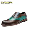 Chaussures habillées EMOSEWA Brand Taille 38 ~ 48 hommes Chaussures habillées Handmade Brogue Style Paty Le cuir Chaussures Chaussures Flats Cuir Oxfords Chaussures formelles 230817