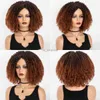 Parrucche sintetiche Wigera Capelli corti ombre Afro parrucca riccia riccia per donne nere signore sintetiche Glueless nero marrone parrucche cosplay usa quotidianamente hkd230818