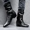 Buty włoskie kowboja butów motocykl czarne męskie męskie zima wysokiej jakości skórzane botki botas męskie 230817