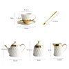 Mugs European Ceramic Simple Afternoon Tea Cup With Saucer Set Household High End Coffee Pot Sugar Bowl Milk Jug Office Teapot 230818