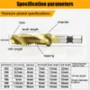 Other Hand Tools Plated Hex Shank HSS Screw Thread Metric Tap Drill Bits Screw Machine Compound M3 M4 M5 M6 M8 M10 Hand Tools 230817