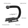 Microfones Câmera de ação Estabilizador de cardan estabilizador em forma de U Stabilizador de mão Gimble Gimble com montagem de tacos de quente portador de telefone leve para DSLR HKD230818