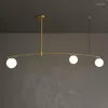 Chandeliers Nordic Glass Ball LED Suspension Lamps Restaurant Dining Room Kitchen Bar Decor Hanging Pendant Lights Gold Metal