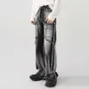 Mäns jeans Herrkvinnors Y2K -jeans överdimensionerade denim byxor raka byxor lapptäcke svart gotiska baggy jeans y2k streetwear techwear män 230815