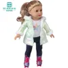 Acessórios para bonecas Roupas para boneca ajuste 45 cm American Acessórios moda jeans curto e casaco vestido de jaqueta menina do presente 230818