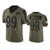 Jerseys Los Angeles''Rams''Men 10 Cooper Kupp 99 Aaron Donald 9 Matthew Stafford 24 Taylor Rapp Femmes Jeunes Olive Custom Salute To Service Limited Jersey