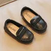 Кроссовки дети Moccasins Shoes Solid Color Fashion Kids Plearted Roundtoe Loafers нельесслой Slipon Boy