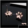 Hölzer Ohrringe Schmuck Drop Lieferung 2021 hohlen Haustierkatze Hunde Paw Print Ohrring Frauen Girl Mode Memorial Minimalist Tierfuß Dh1tv