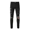 Jeans pour hommes Arrivées Bleu clair Streetwear Mode Slim Fit Motif de serpent brodé Skinny Stretch Trous détruits déchirés 230817