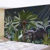 Tapestries Tropical plants jungle animals printed pattern tapestry retro landscape wall tapestry home room decoration tapestry