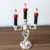 Candele hanno guidato il cranio di Halloween Candlestick Scheletro senza fiamme Candele Holror Props Halloween Decoration Haunted House Decor 230817