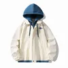 Мужские куртки с весенней нашивкой и капюшоном в уличном стиле, модное винтажное пальто для пар, Harajuku, повседневная ветровка-бомбер 230817