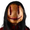 Máscaras de festa Smiley Face Serial Killer Mask Scary LaTex Full Head Horror Movie Halloween Cosplay Props 230817