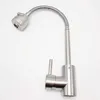 Kitchen Faucets Stainless Steel Three Diversion Round Tube Connector Universal Single Hole Washbasin Faucet Vegetable Washing Si