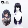 Perruques synthétiques Mihara Cosplay Wig Fiber Wig Synthetic Wig Goddess of Victory Nikke Cosplayhsiu Black Purple Gradient Long Hair HKD230818