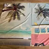 タペストリートロピカルツリーバスビーチベッドルームのための薄い薄いポリエステル海洋壁吊り天井ピクニックマットホームルームの装飾