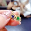 Zincirler Meibapj 3mm 4mm Doğal Emerald Safir Moda Yaprak Kolye Kolye 925 Kadınlar İçin Saf Gümüş Güzel Düğün Takı