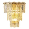 Wall Lamp Modern Glass LED Sconce Foyer Bedroom Lights Gold Metal E14 Bulb European Style Light Luxury Drop