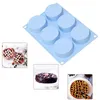 Moldes de cozimento Freezer Sapa do molde de chocolate seguro Alta temperatura Soobro de bolo de silicone 4pcs Cilindro redondo com 6 orifícios para DIY