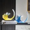 Decoratieve objecten Figurines Unieke ornamenten Creative Sea Wave Sculpture eetkamer decoratie accessoires transparante hars art 230817