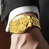 Andere horloges Oupinke luxe voor mannen Diamond automatische mechanische saffierspiegel