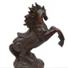 Decoratieve beeldjes Song Voge Gem S2703 10 "Folk Chinees jaar Zodiac Bronze Yuanbao Wealth Dragon Head Up Horse Statue