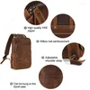 Backpack Highend Vintage Thick Brown Genuine Crazy Horse Leather A4 15.6'' Laptop Women Men Cowhide Male Travel Bag M6647