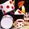 Mugs Ceramic Mushroom Cup Coffee Drinking Three-Dimensional Cartoon Hand Painted Small Mug Creative Gifts Cute Drinkware