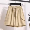 Dames shorts Surmiitro S-5XL plus size casual vrouwen 2023 Zomer Koreaanse mode kaki zwarte hoge taille korte broek vrouw