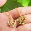 Pendant Necklaces Mother's Day Gift Double Heart Necklace Copper Micro-encrusted Zircon Letter MOM Jewelry