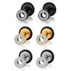 Stud Earrings BONISKISS Rhinestone Stainless Steel Round For Women Dumbbell Pierceing Men Punk Fashion Jewelry Gift