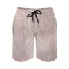 Mäns shorts rosa rose metalliskt tryckt bräde silverborste glittrande sport korta byxor snabb torr retro stor storlek simning stammar