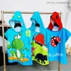 Pajamas Girls' Beach Towels Raincoats Cartoon Hooded Cloaks Unicorn Dinosaur Microfiber Children's Swimming Bath Towels Baby Bath Towels Swimming Pool Robe Z230818