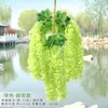 Simulerad Wisteria Flower Wedding Decoration Galleri Tak Blomma Stripe Silk Tyg Flower String Green Leaf Artificial Flower