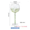 Weingläser kristallrot rotes Glas mittelalterlicher Retro -Hochzeitsgeschenke Getränk Glaswaren Hand bemalte Blume Lotus Martini Cup Champagner -Goblet -Flöten