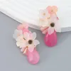 Boucles d'oreilles en peluche de conception d'origine résine multicouche Flower Flower Bohemian Fashion Elegant Women's Wedding Banquet Accessoire