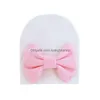 Beanie/Kafatası Kapakları bebek şapkası Yenidoğan Beanie Big Bow Yeni Doğuşlu Popografi Props Kız Kapı Bahar Sonbahar Toddler Bebek Aksesuarları 0-6m Drop DH4E7