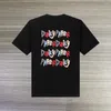 Camisetas masculinas Black Simple respirável diariamente papel homens T-shirt letra de alta qualidade Moda de verão impressa Camiseta de manga curta solta