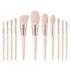Escovas de maquiagem 11pcs com sacolas ferramentas rosa Defina produtos de beleza