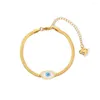 Link braccialetti a cavallo acrilico Eye Bracciale Catene a spina di pesce 316 in acciaio inossidabile 18K oro placcato per donne regali