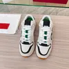 Designer schoenen vrouwen mannen tempo lage top casual schoenen tweekleurige lintsteden rubberen zool sneakers echte lederen trainers mode luxe buitenplatform sportschoenen