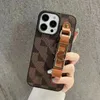 Designer Leather phone case with strap for iPhone 14 Pro max 13 12 11 Pro Max 14 Plus Luxury mens Phone cover with card holder 2308186Z