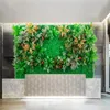 40x60cm Green Artificial Plants Wall Panel Plastic Outdoor Lawns Wedding Backdrop Party Garden Grass Flower Wall